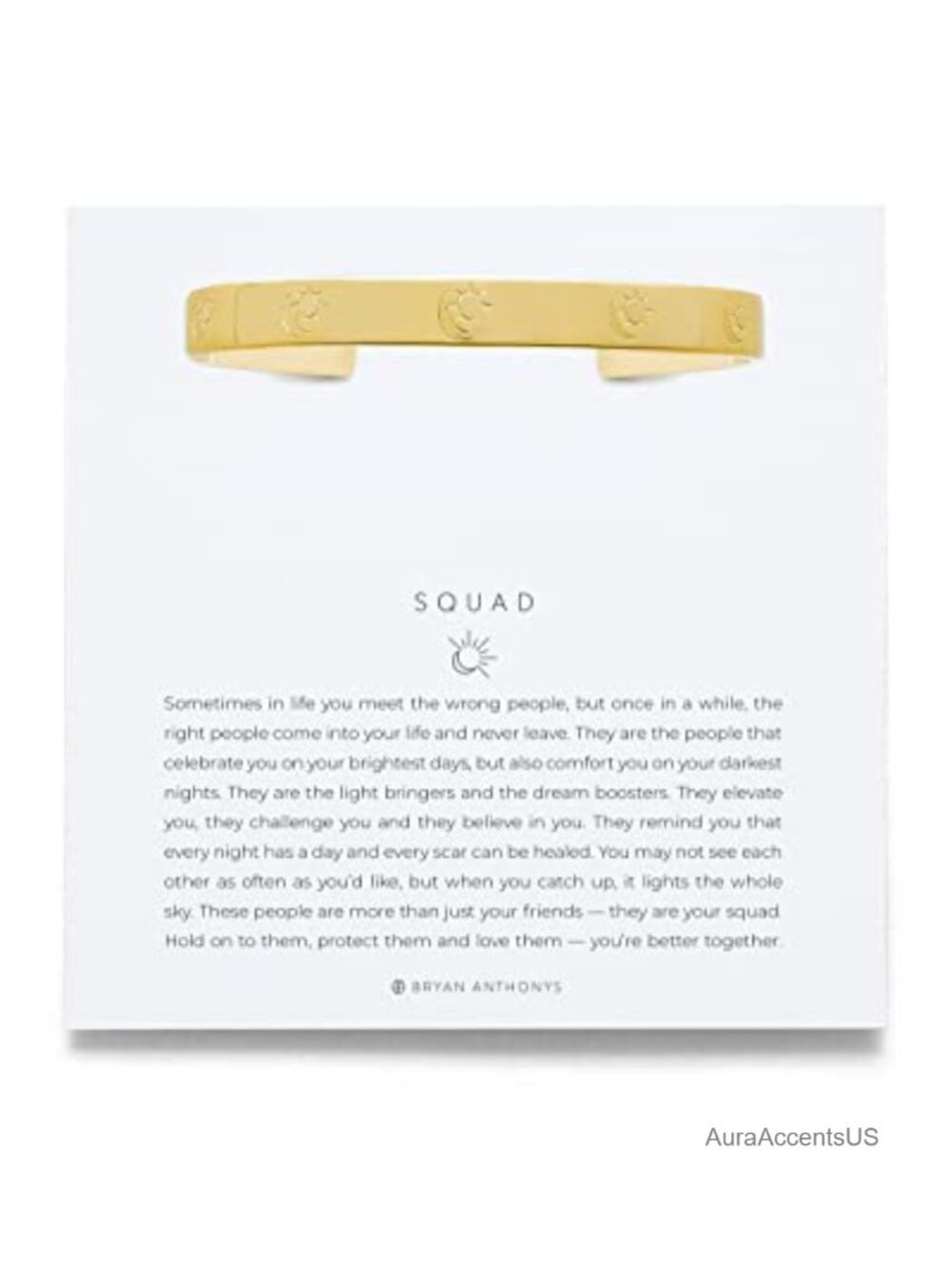 Meaningful Friendship Cuff Bracelet 14K Gold Plated Over Brass Hypoallergenic